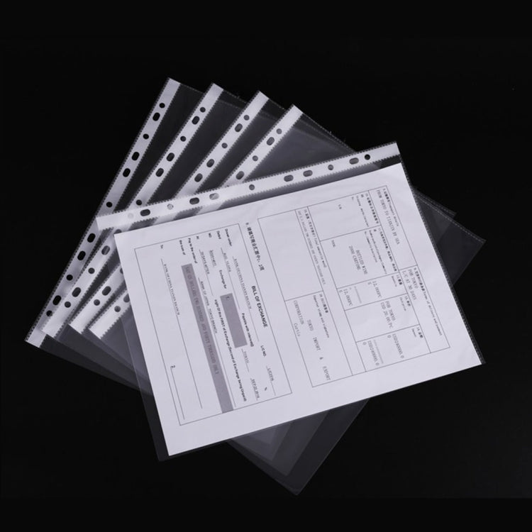 2 Packs Office Transparent 11 Holes A4 File Bag Loose-leaf File Protector, about 100 PCS / Pack