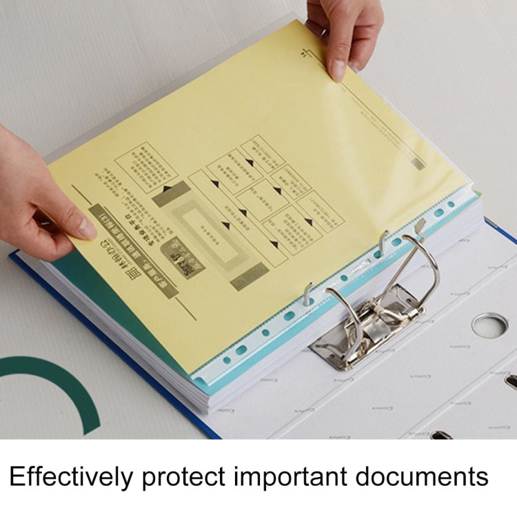 2 Packs Office Transparent 11 Holes A4 File Bag Loose-leaf File Protector, about 100 PCS / Pack