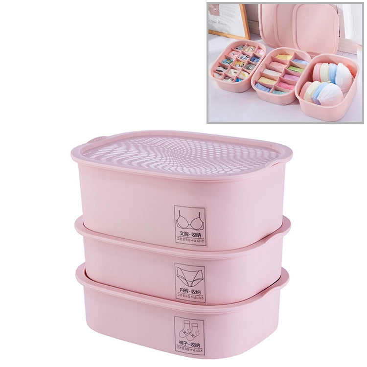 3 PCS / Set Plastic Underwear Socks Storage Box Home Organizer for Small Clothing