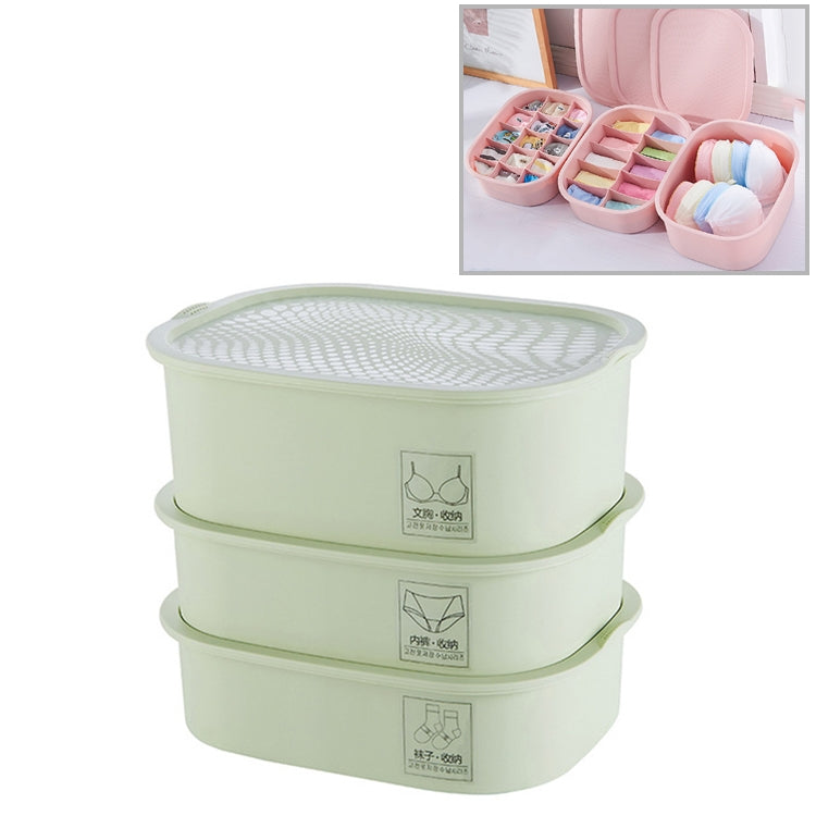 3 PCS / Set Plastic Underwear Socks Storage Box Home Organizer for Small Clothing