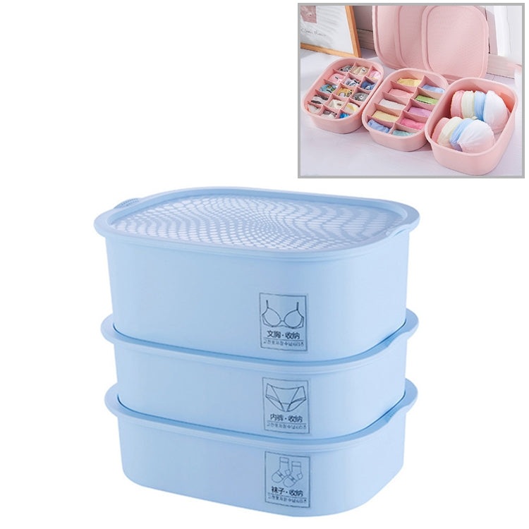 3 PCS / Set Plastic Underwear Socks Storage Box Home Organizer for Small Clothing