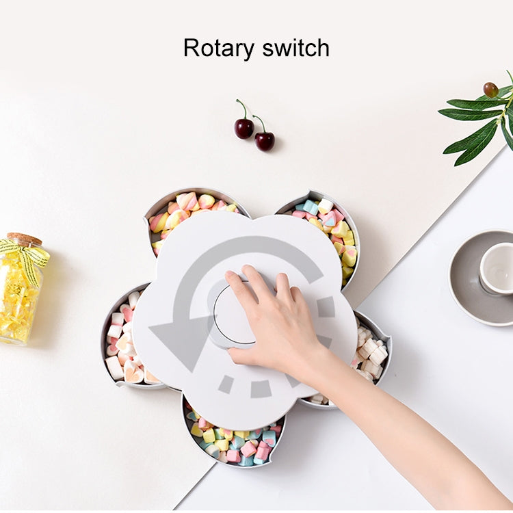 Creative Flowerlike Rotating Candy Tray Lazy Snack Nuts Box (Grey)