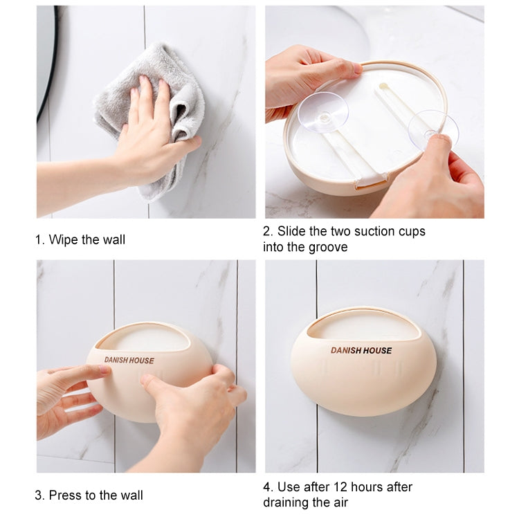 Wall Hanging Traceless Sucker Toothbrush Holder Multifunction Bathroom Storage Shelf
