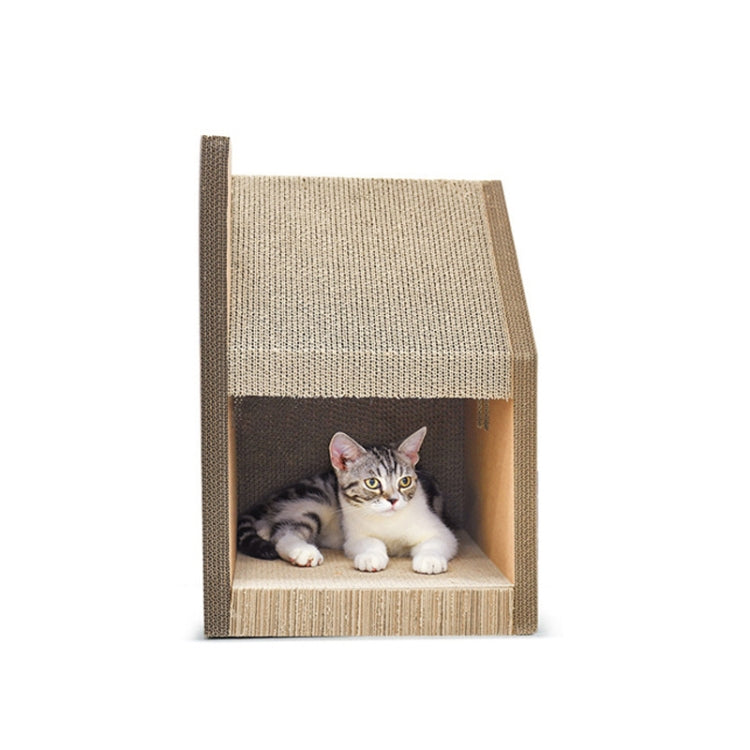 CP-187 Chimney House Shaped Cat Litter Corrugated Paper Cat Scratch Board Grinding Claw Toy