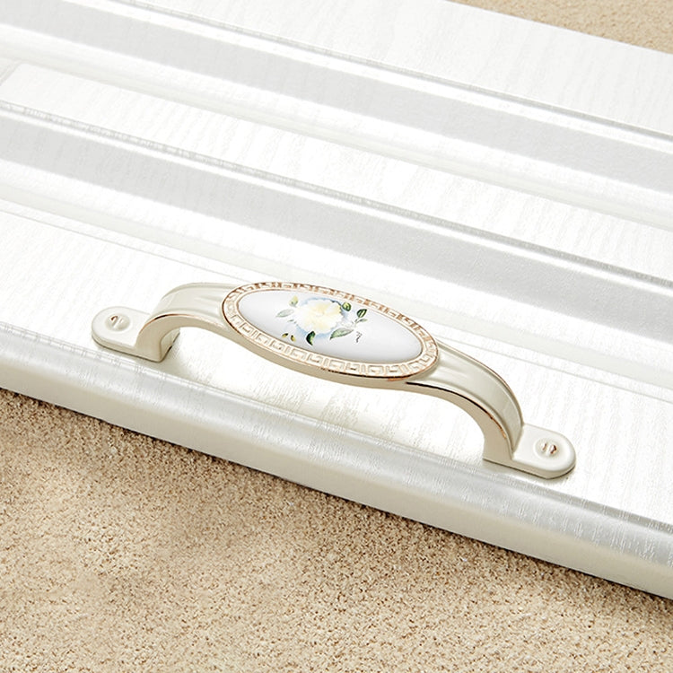 5 PCS 5008-96 Ivory White White Peony Cabinet Drawer Zinc Alloy Ivory White Jade Handle