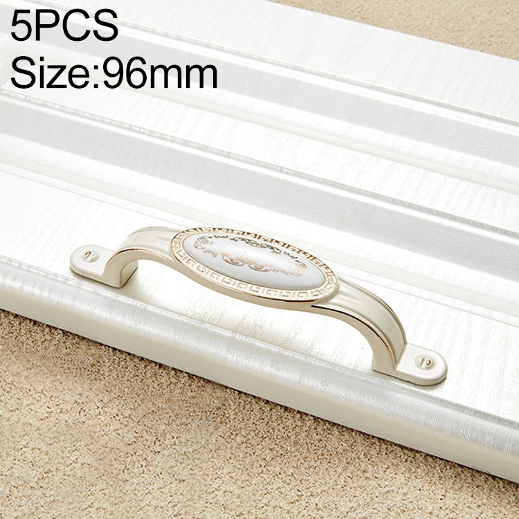 5 PCS 5008-96 Ivory White Classical Gold Cabinet Drawer Zinc Alloy Ivory White Jade Handle