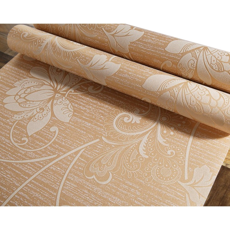 European Pastoral Stereo 3D Embossed Non-woven Wallpaper Bedroom Living Room Background Wallpaper, Size: 10m x 0.53m