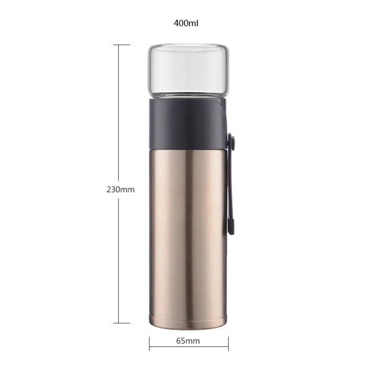 400ml 304 Stainless Steel Glass Cover Thermos Cup