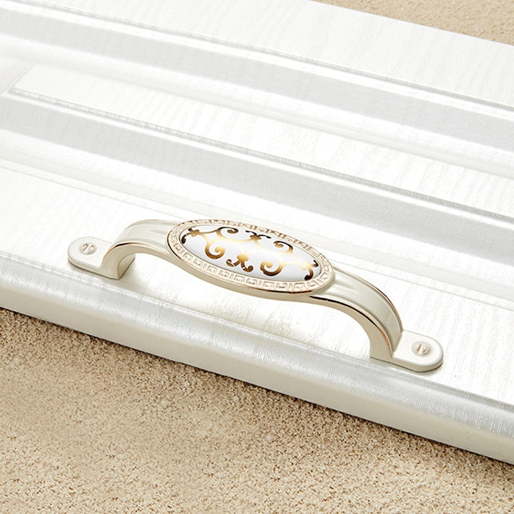 5 PCS 5008-96 Ivory White Cross Gold Cabinet Drawer Zinc Alloy Ivory White Jade Handle