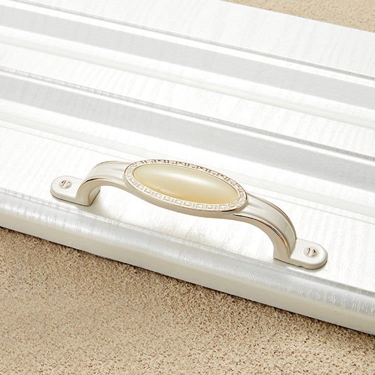 5 PCS 5008-96 Ivory White Beige Jade Cabinet Drawer Zinc Alloy Ivory White Jade Handle