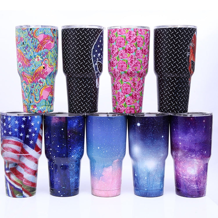 887ml European and American Style Stainless Steel Car Cup, Random Color Delivery