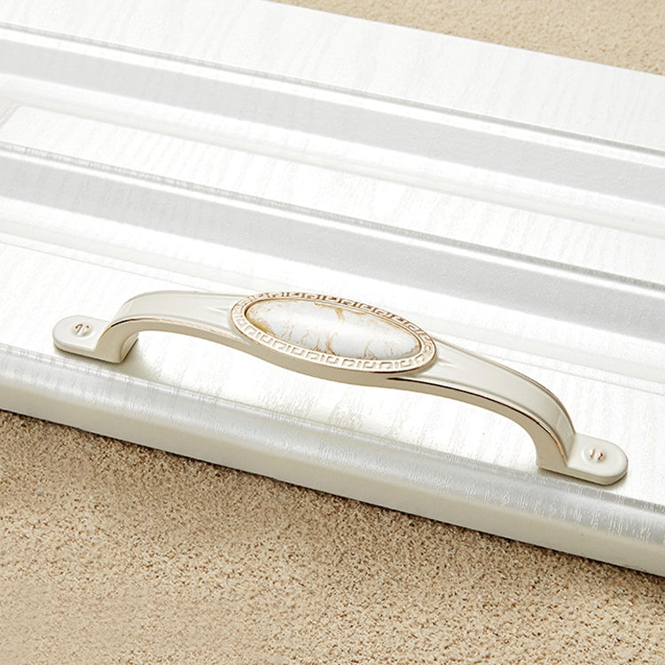 3 PCS 5008-128 Ivory White Marble Cabinet Drawer Zinc Alloy Ivory White Jade Handle