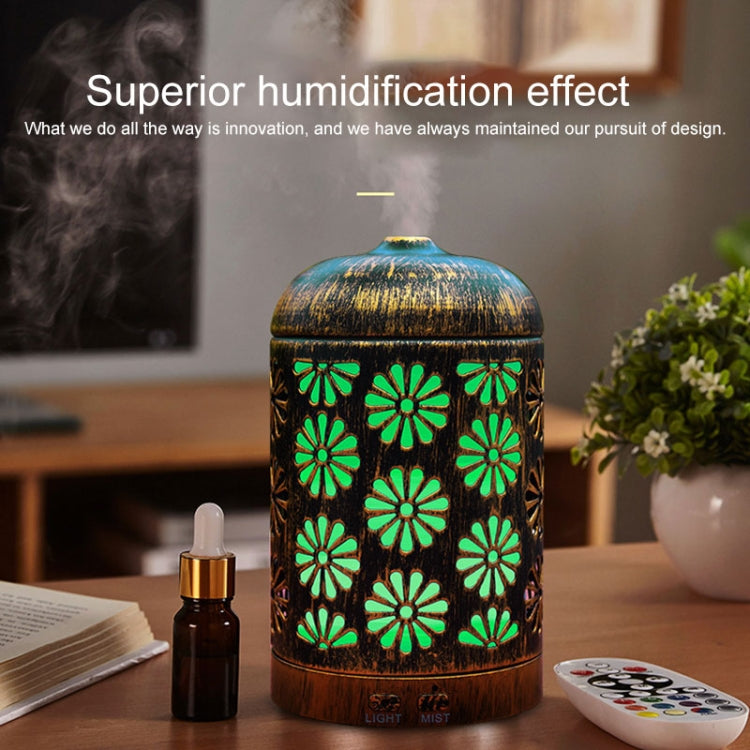 Hollow-out Carved Iron Aromatherapy Machine Ultrasonic Humidifier Automatic Alcohol Sprayer with Night Light, Capacity: 200mL,