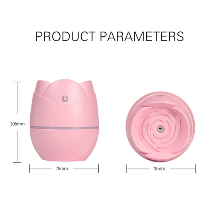 Rose Humidifier USB Mini Desktop Office Air Purifier Automatic Alcohol Sprayer with Night Light, Capacity: 50mL