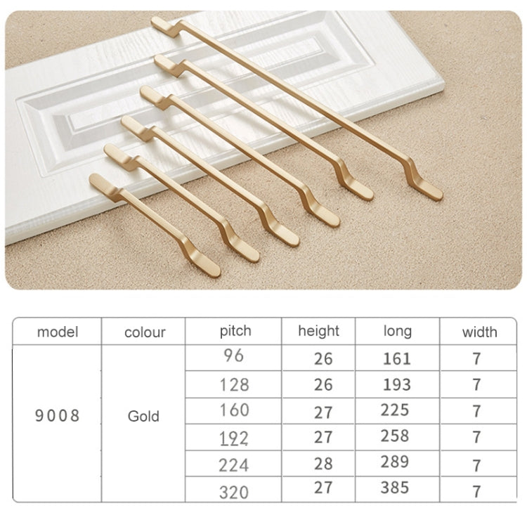 9008-320 Modern Simple Cabinet Door Handle Drawer Wardrobe Zinc Alloy Handle(Gold)