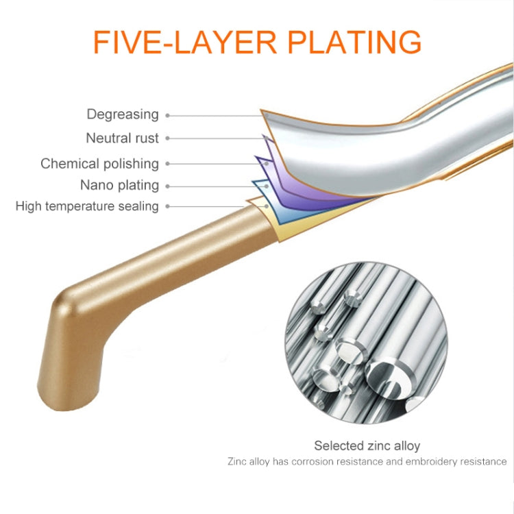 9009-256 Modern Simple Cabinet Door Handle Drawer Wardrobe Zinc Alloy Handle(Gold)