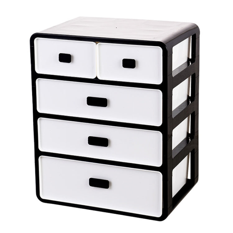 4 Layer Underwear Storage Box Plastic Drawer Home Organizer for Small Clothing and Objects (Black)