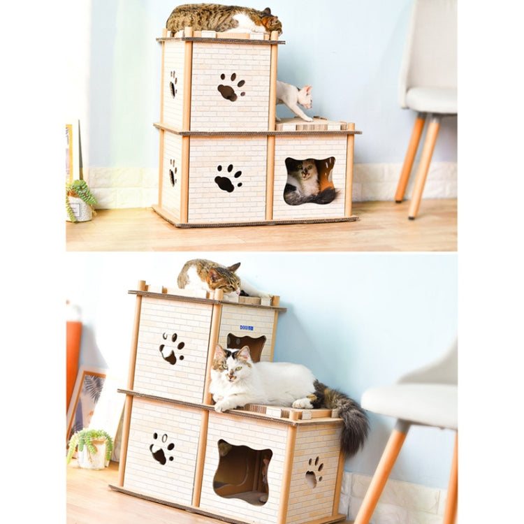 DIY Double Stepwise Cat Litter Corrugated Paper Cat Scratch Board Grinding Claw Toy
