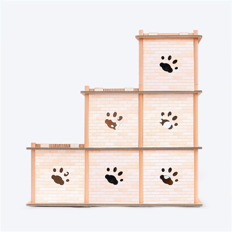CP-205 DIY Double Stepwise Cat Litter Corrugated Paper Cat Scratch Board Grinding Claw Toy