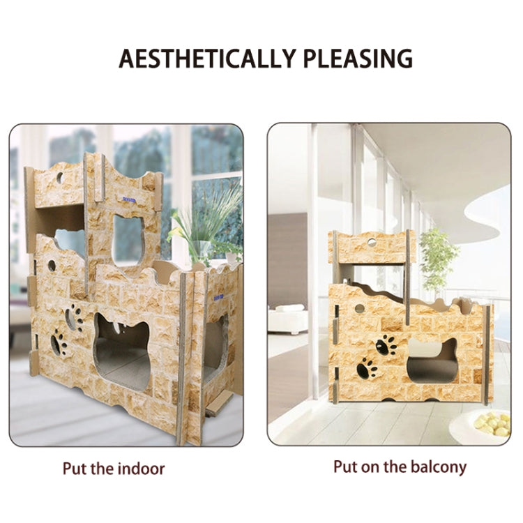 CP-199 Castle Style Cat Litter Corrugated Paper Cat Scratch Board Grinding Claw Toy