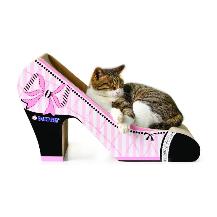 CP-048 High-heel Shaped Corrugated Paper Cat Scratch Board Cat Litter Claw Toy