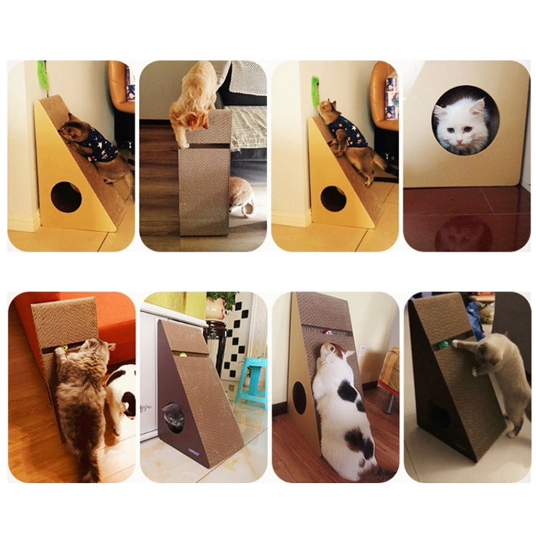 Triangular Wall bell Corrugated Paper Cat Scratch Board Cat Litter Grinding Claw Toy