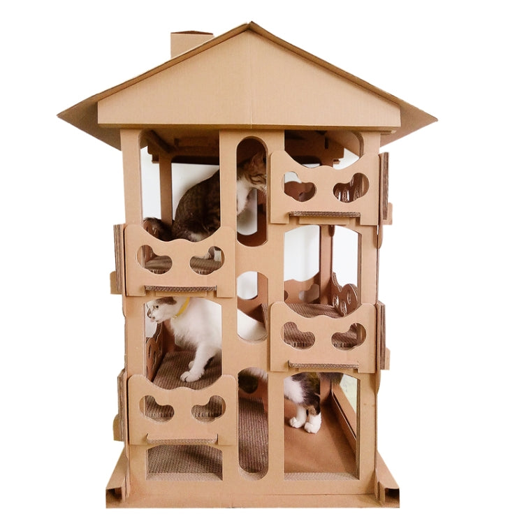 CP-087 DIY Four-floor Cat Villa Corrugated Paper Cat Scratch Board Cat Litter Claw Toy