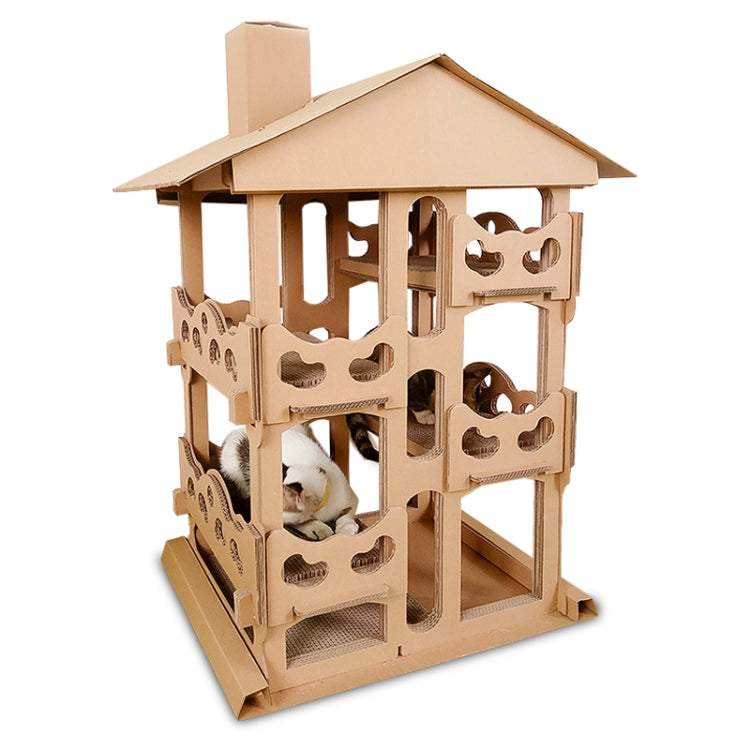CP-087 DIY Four-floor Cat Villa Corrugated Paper Cat Scratch Board Cat Litter Claw Toy