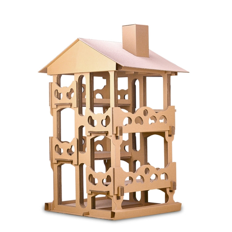 CP-087 DIY Four-floor Cat Villa Corrugated Paper Cat Scratch Board Cat Litter Claw Toy