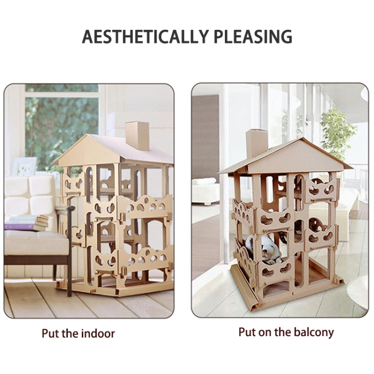 CP-087 DIY Four-floor Cat Villa Corrugated Paper Cat Scratch Board Cat Litter Claw Toy