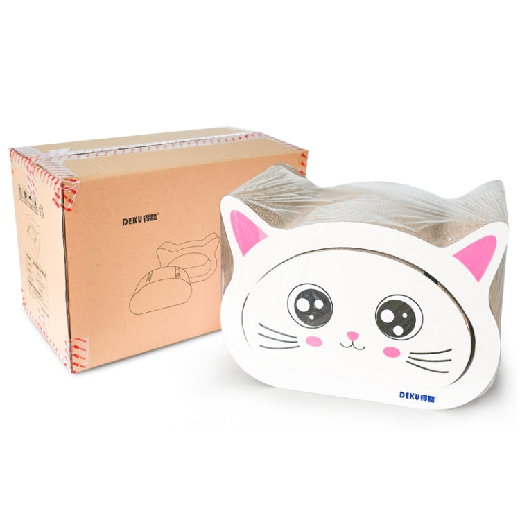 2 in 1 Large Ox-eyed Cathead Corrugated Paper Cat Scratch Board Cat Grinding Claw Toy with Bell