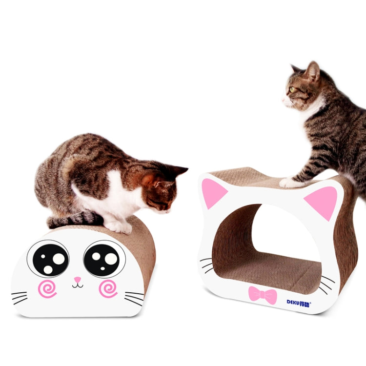 2 in 1 Ox-eyed Cathead Corrugated Paper Cat Scratch Board Cat Grinding Claw Toy
