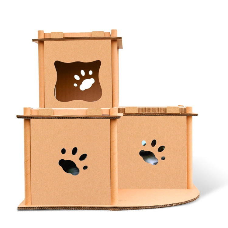 CP-178 Cat Villa Corrugated Paper Cat Scratch Board Cat Litter Grinding Claw Toy(Wood)