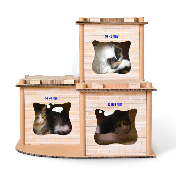 CP-178 Printed Cat Villa Corrugated Paper Cat Scratch Board Cat Litter Grinding Claw Toy