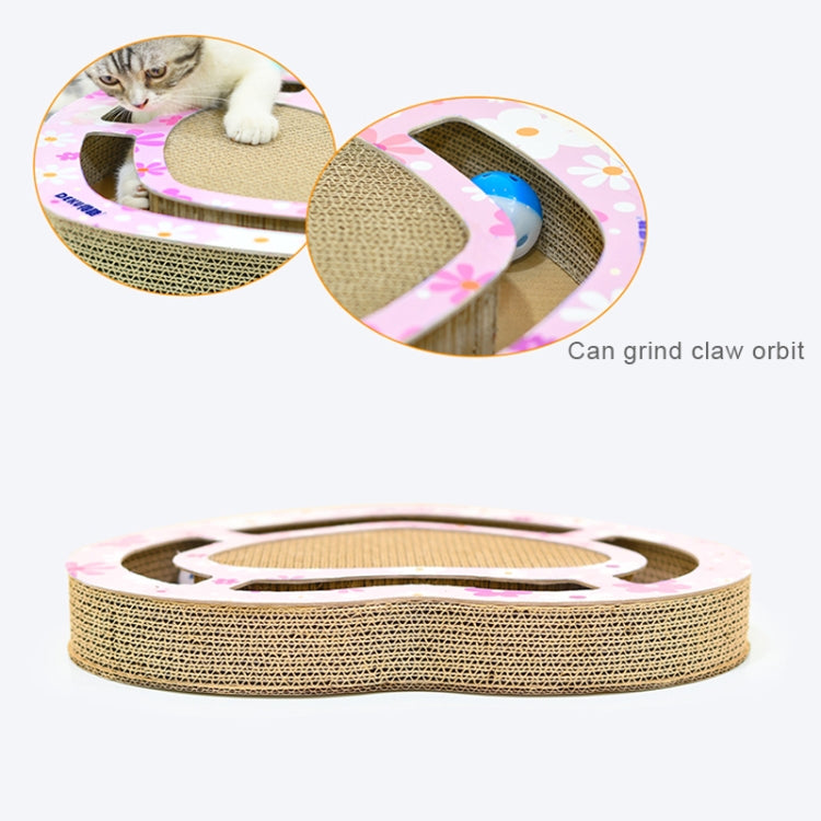 Heart Shape Turntable Cat Scratch Board Corrugated Paper Cat Litter Grinding Claw Toy with Ball