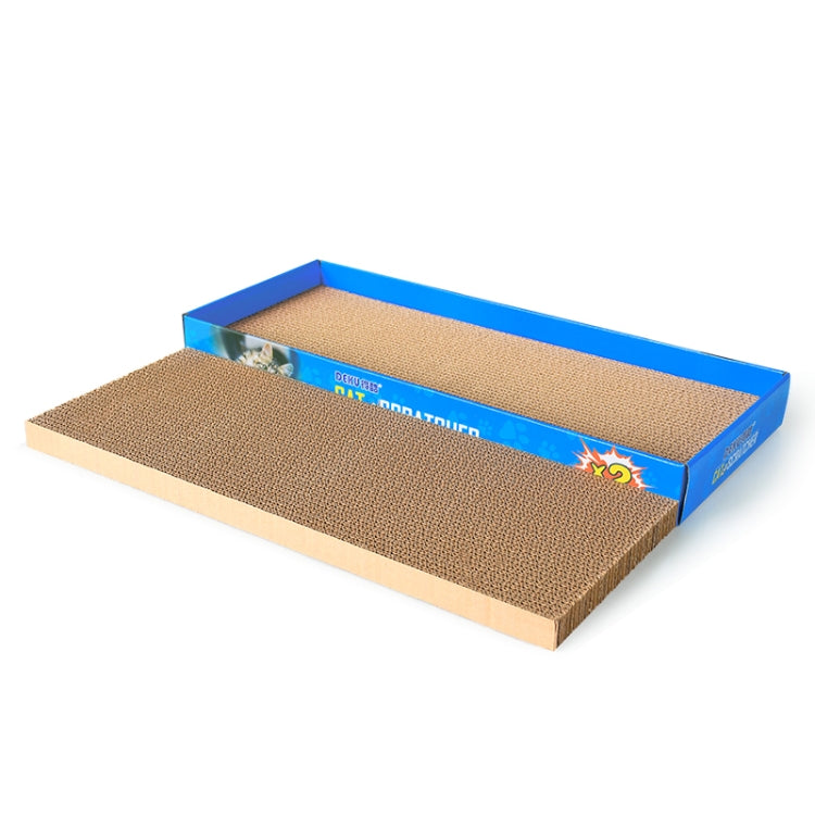CP-047 2 in 1 Rectangle Flatbed Shaped Corrugated Paper Cat Scratch Board Cat Grinding Claw Toy