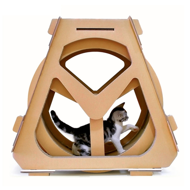 Water Wheel Ferris Shaped Cat Climber Corrugated Paper Cat Scratch Board Grinding Claw Toy, Size: 61x58x29cm
