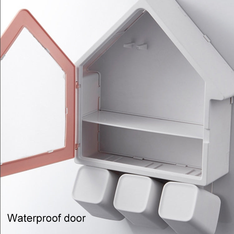 Bathroom Wall Hanging Small House Toothbrush Holder Toiletries Storage Shelf
