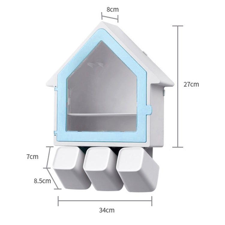 Bathroom Wall Hanging Small House Toothbrush Holder Toiletries Storage Shelf