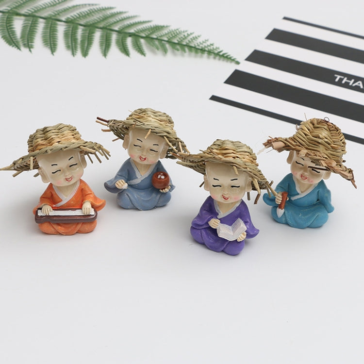 Creative Cute Cartoon Monk Resin Ornaments Child Birthday Gift, Random Style Delivery