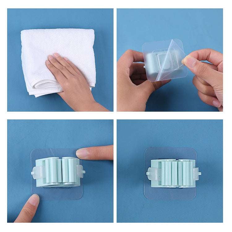 2pcs Wall-mounted Mop Storage Hooks No-stick Stick Kitchen Bathroom Brush Storage Tools