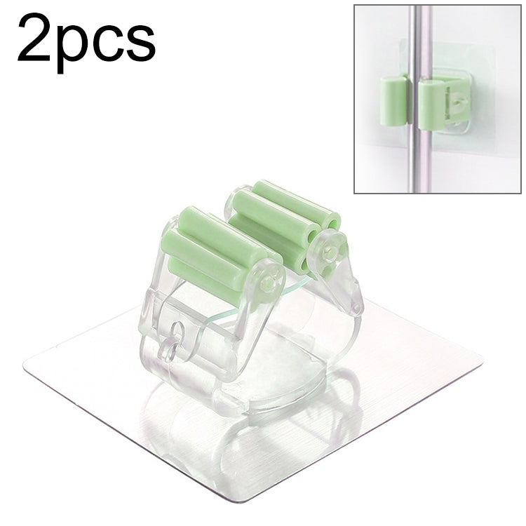 2pcs Wall-mounted Mop Storage Hooks No-stick Stick Kitchen Bathroom Brush Storage Tools