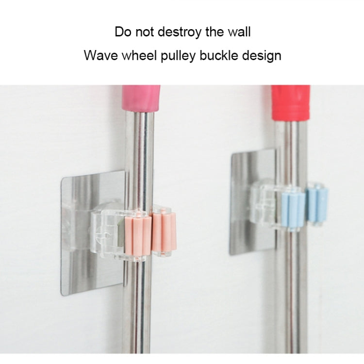 2pcs Wall-mounted Mop Storage Hooks No-stick Stick Kitchen Bathroom Brush Storage Tools
