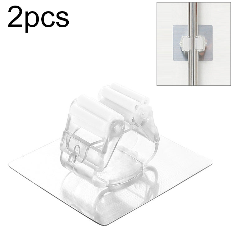 2pcs Wall-mounted Mop Storage Hooks No-stick Stick Kitchen Bathroom Brush Storage Tools