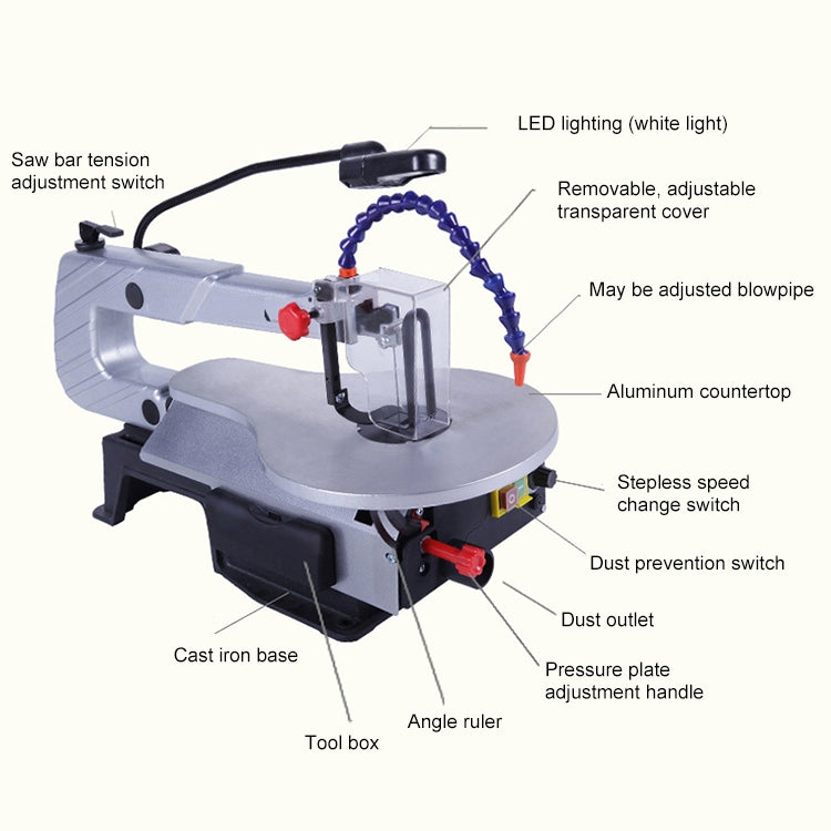 220V 150W Electric Curved Saw Saws Desktop Wire DIY Carved Machine Wire Cutting Woodworking Machine Tools, EU plug