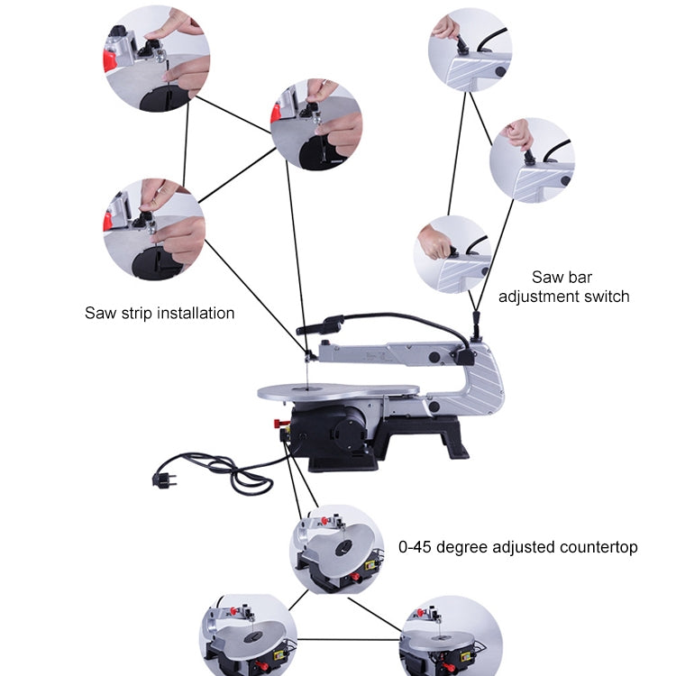 220V 150W Electric Curved Saw Saws Desktop Wire DIY Carved Machine Wire Cutting Woodworking Machine Tools, EU plug