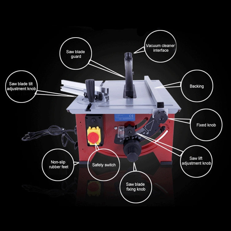 8 inch Household Sliding Wood Table Saw Electric DIY Wood Circular Saw, 24 Tooth Saw Blade