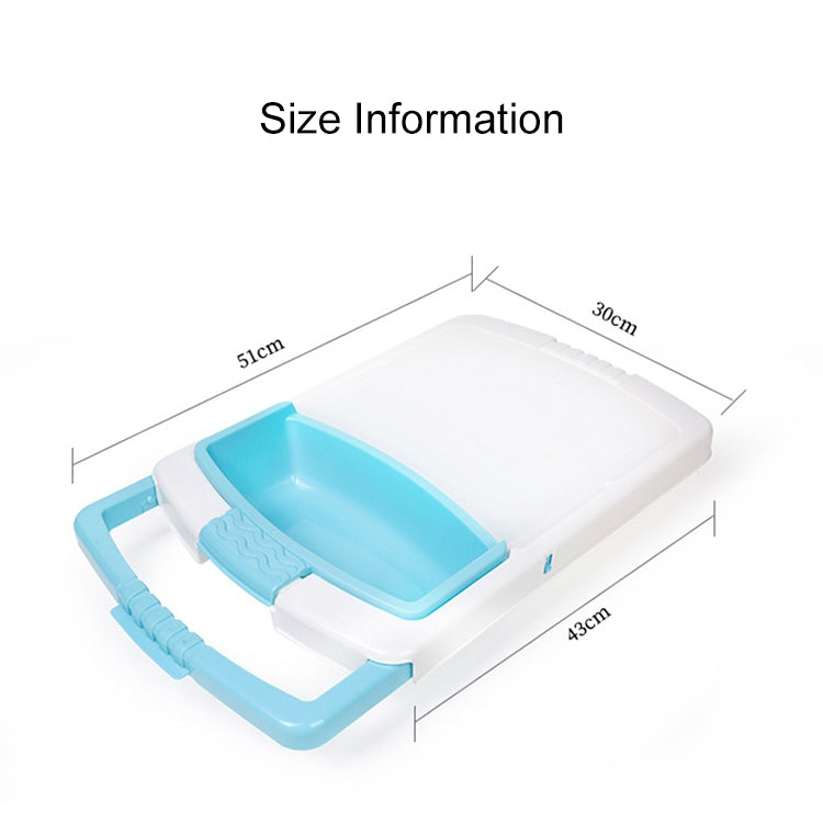 Multi-functional Plastic Cutting Board Fruit Vegetable Drain Basket(Blue)