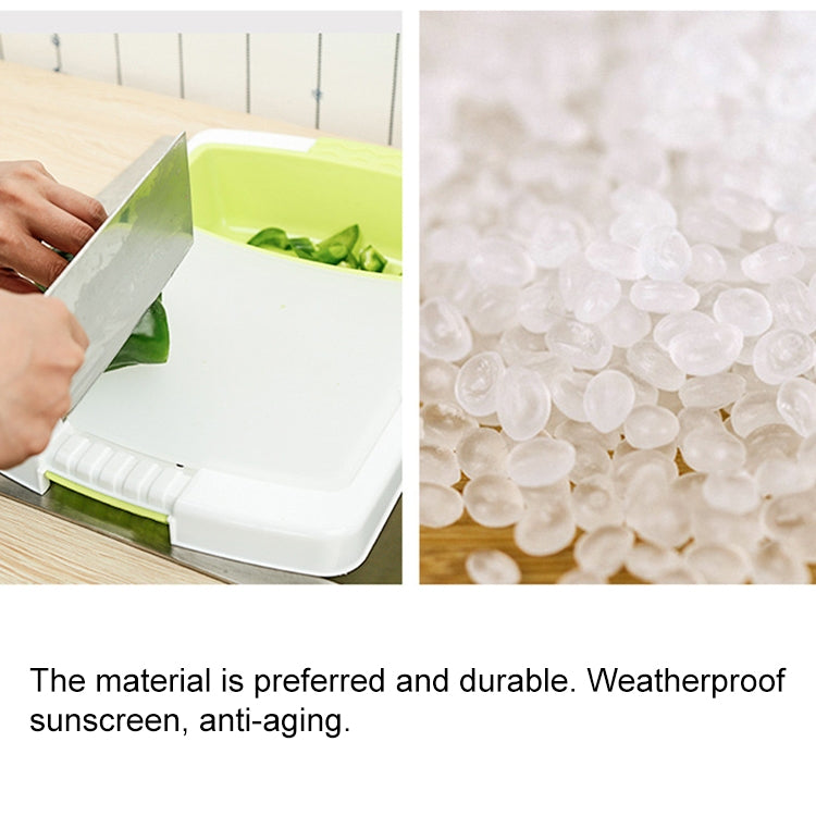 Multi-functional Plastic Cutting Board Fruit Vegetable Drain Basket(Blue)