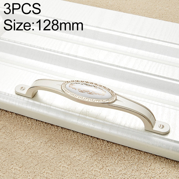 3 PCS 5008-128 Ivory White Classical Gold Cabinet Drawer Zinc Alloy Ivory White Jade Handle